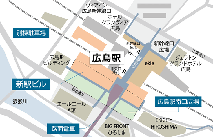 広島駅周辺概念図 出典：広島市ホームページ